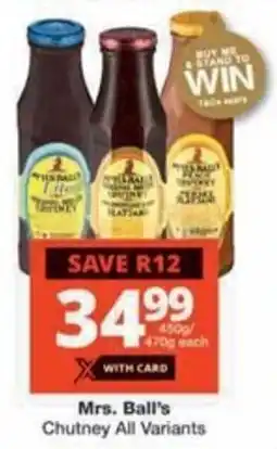 Checkers Hyper Mrs. Ball's Chutney All Variants offer