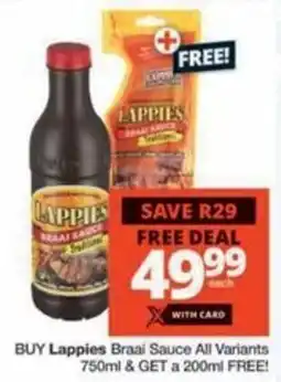 Checkers Hyper Lappies Braai Sauce All Variants offer
