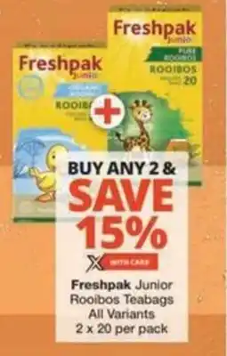 Checkers Hyper Freshpak Junior Rooibos Teabags All Variants offer