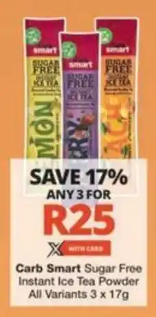 Checkers Hyper Carb Smart Sugar Free Instant Ice Tea Powder All Variants offer