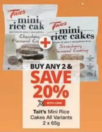 Checkers Hyper Tait's Mini Rice Cakes All Variants offer