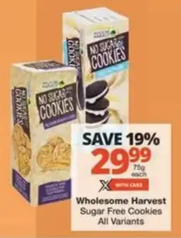 Checkers Hyper Wholesome Harvest Sugar Free Cookies All Variants offer