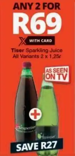 Checkers Hyper Tiser Sparkling Juice All Variants offer