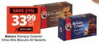 Checkers Hyper Bakers Romany Creams/ Choc-Kits Biscuits All Variants offer