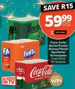 Checkers Hyper Coca-Cola/ Sprite/ Fanta/ Stoney/ Twist/ Sparletta/ Schweppes Cold Drink offer