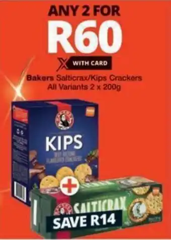 Checkers Hyper Bakers Salticrax/ Kips Crackers All Variants offer