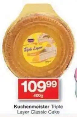 Checkers Hyper Kuchenmeister Triple Layer Classic Cake offer