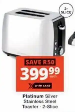 Checkers Hyper Platinum Silver Stainless Steel Toaster offer