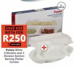 Checkers Hyper Palma White 3 Division and 4 Division Section Serving Platter Combo offer