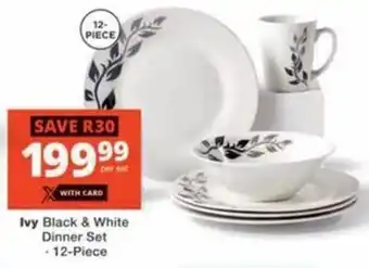 Checkers Hyper Ivy Black & White Dinner Set offer