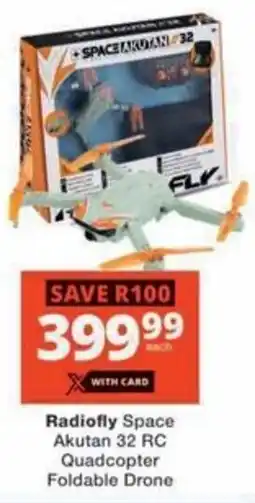 Checkers Hyper Radiofly Space Akutan 32 RC Quadcopter Foldable Drone offer