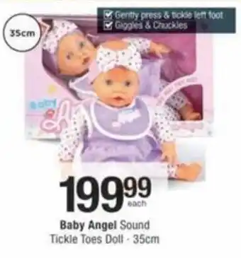 Checkers Hyper Baby Angel Sound Tickle Toes Doll offer