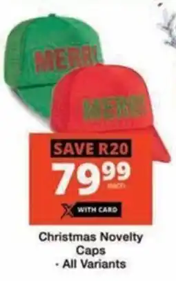 Checkers Hyper Christmas Novelty Caps offer