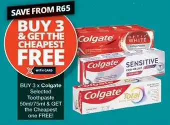Checkers Hyper Colgate Selected Toothpaste offer