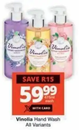 Checkers Hyper Vinolia Hand Wash All Variants offer