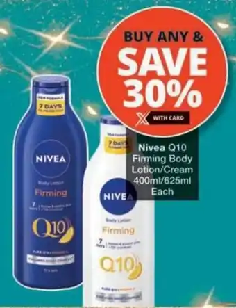 Checkers Hyper Nivea Q10 Firming Body Lotion/ Cream offer