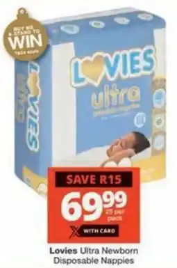 Checkers Hyper Lovies Ultra Newborn Disposable Nappies offer