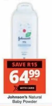 Checkers Hyper Johnson's Natural Baby Powder offer