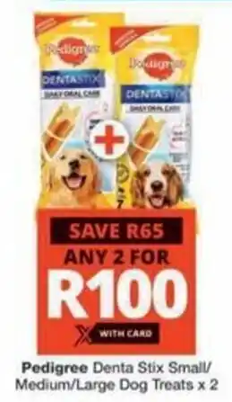 Checkers Hyper Pedigree Denta Stix Small/ Medium/ Large Dog Treats offer