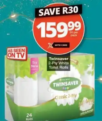 Checkers Hyper Twinsaver 2-Ply White Toilet Rolls offer