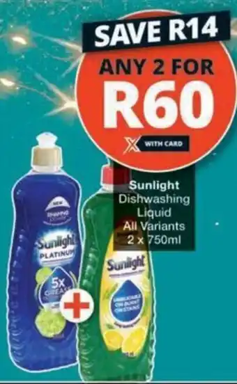 Checkers Hyper Sunlight Dishwashing Liquid All Variants offer