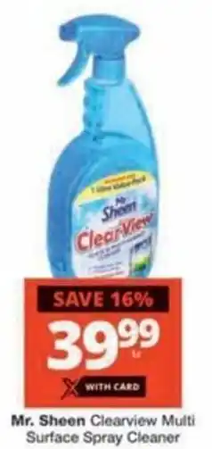 Checkers Hyper Mr. Sheen Clearview Multi Surface Spray Cleaner offer