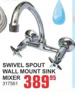 Cashbuild Swivel spout wall mount sink mixer offer