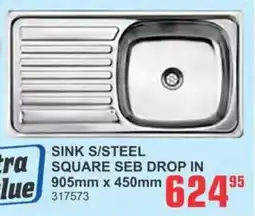 Cashbuild Sink s/steel square seb drop in offer