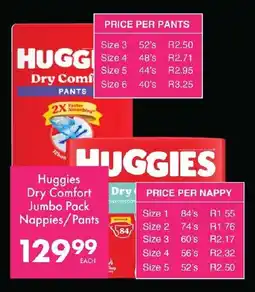 Save Hyper Huggies Dry Comfort Jumbo Pack Nappies/ Pants offer