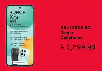 Honor X6c 128GB 4G Green Cellphone