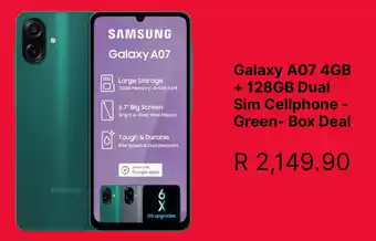Edgars Samsung Galaxy A07 4GB + 128GB Dual Sim Cellphone offer