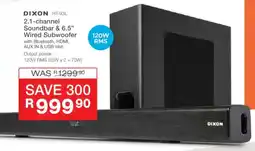 Cash Crusaders DIXON 2.1-channel Soundbar & 6.5" Wired Subwoofer offer