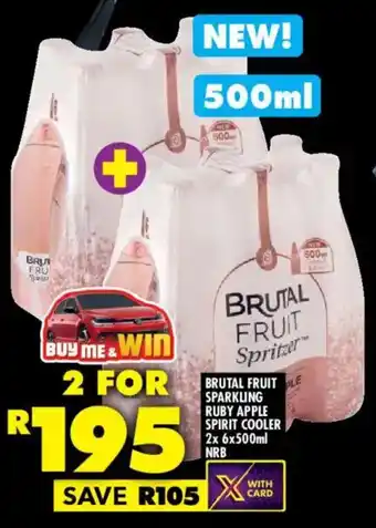Shoprite Liquor Brutal fruit sparkling ruby apple spirit cooler nrb offer