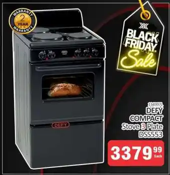 KitKat Cash and Carry DEFY COMPACT Stove 3 Plate DSS553 offer