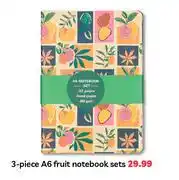 PEP 3 Piece A6 Fruit Notebooks Sets offer