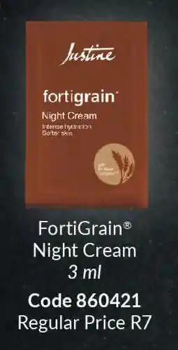 Justine FortiGrain Night Cream offer