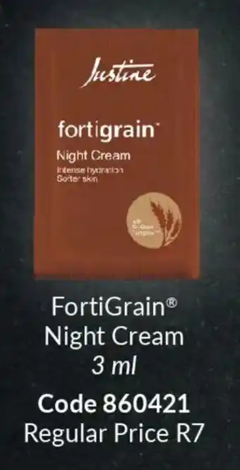 Justine FortiGrain Night Cream offer