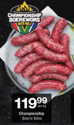 Checkers Championship Boerie Bites offer