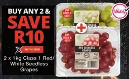 Checkers Class 1 Red/ White Seedless Grapes offer