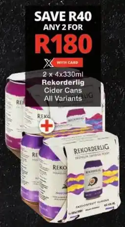Checkers Rekorderlig Cider Cans All Variants offer