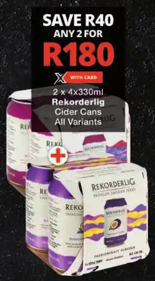 Checkers Rekorderlig Cider Cans All Variants offer