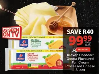 Checkers Clover Cheddar/ Gouda Flavoured Full Cream Processed Cheese Slices offer
