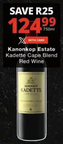 Checkers Kanonkop Estate Kadette Cape Blend Red Wine offer