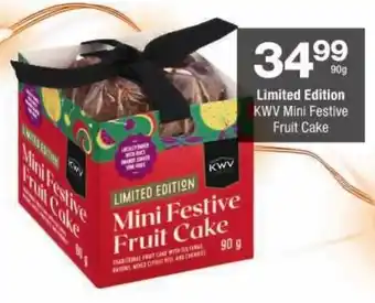 Checkers Limited Edition KWV Mini Festive Fruit Cake offer