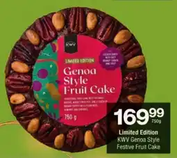Checkers Limited Edition KWV Genoa Style Festive Fruit Cake offer