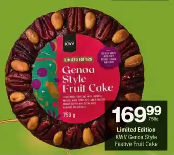 Checkers Limited Edition KWV Genoa Style Festive Fruit Cake offer
