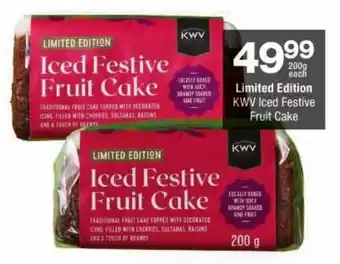 Checkers Limited Edition KWV Iced Festive Fruit Cake offer