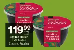 Checkers Limited Edition KWV Festive Steamed Pudding offer