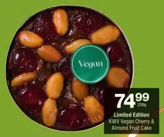 Checkers Limited Edition KWV Vegan Cherry & Almond Fruit Cake offer