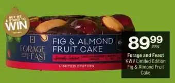 Checkers Forage and Feast KWV Limited Edition Fig & Almond Fruit Cake offer